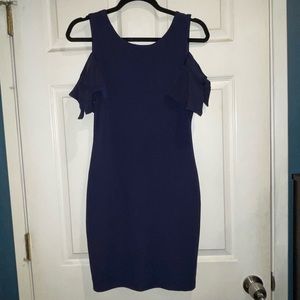 Miami NWT’s navy blue dress with darling flutter sleeve navy blue size S